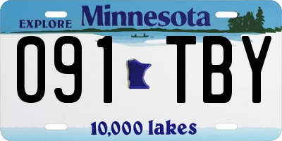 MN license plate 091TBY