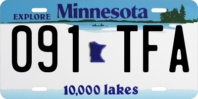 MN license plate 091TFA
