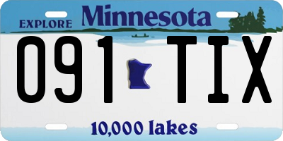 MN license plate 091TIX