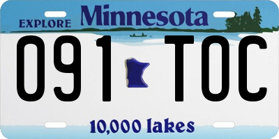 MN license plate 091TOC