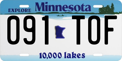 MN license plate 091TOF