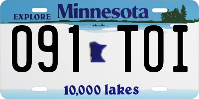 MN license plate 091TOI