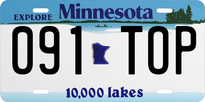 MN license plate 091TOP