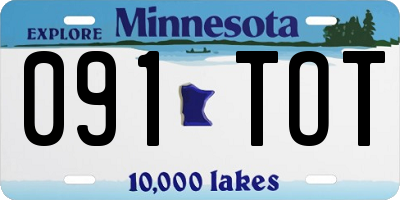 MN license plate 091TOT