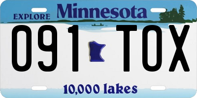 MN license plate 091TOX