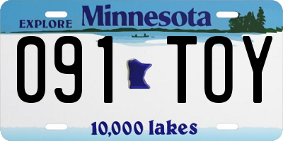 MN license plate 091TOY