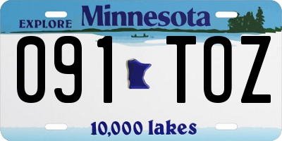 MN license plate 091TOZ