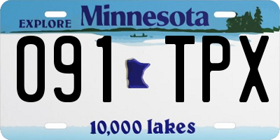 MN license plate 091TPX