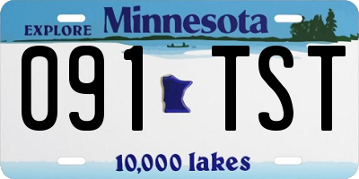 MN license plate 091TST