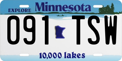 MN license plate 091TSW