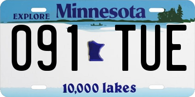 MN license plate 091TUE
