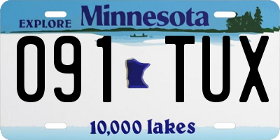 MN license plate 091TUX