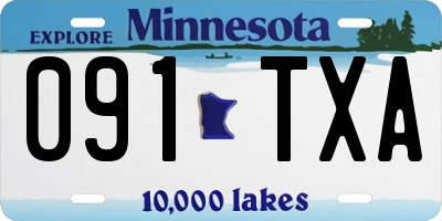 MN license plate 091TXA