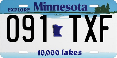 MN license plate 091TXF