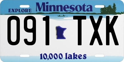 MN license plate 091TXK
