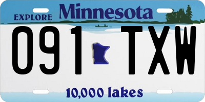 MN license plate 091TXW
