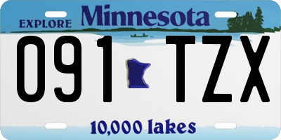 MN license plate 091TZX