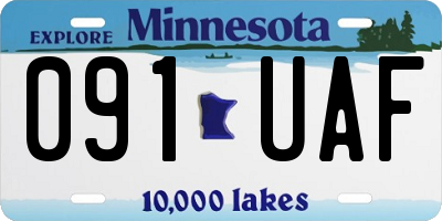 MN license plate 091UAF