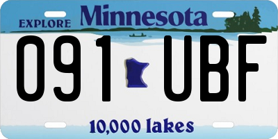 MN license plate 091UBF