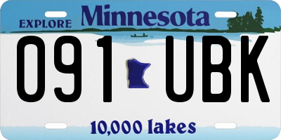 MN license plate 091UBK