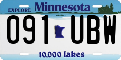 MN license plate 091UBW