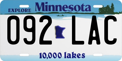 MN license plate 092LAC