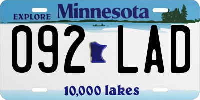 MN license plate 092LAD