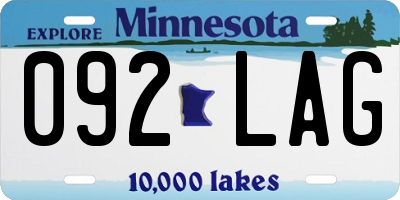 MN license plate 092LAG