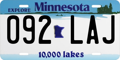 MN license plate 092LAJ