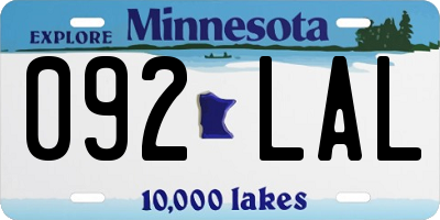 MN license plate 092LAL