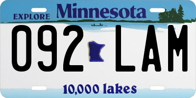 MN license plate 092LAM