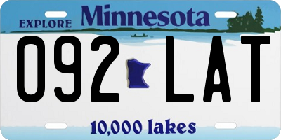 MN license plate 092LAT