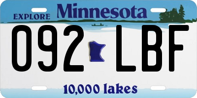 MN license plate 092LBF