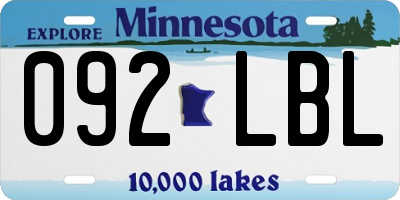 MN license plate 092LBL