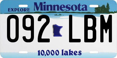 MN license plate 092LBM
