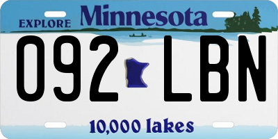 MN license plate 092LBN