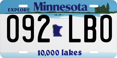 MN license plate 092LBO