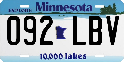 MN license plate 092LBV