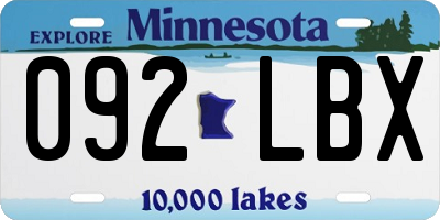 MN license plate 092LBX