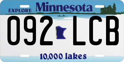 MN license plate 092LCB