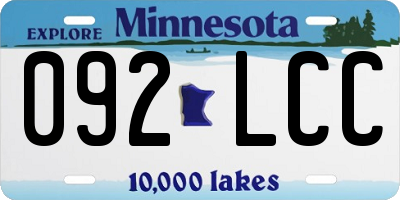 MN license plate 092LCC