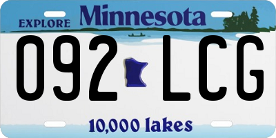 MN license plate 092LCG