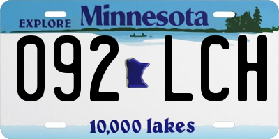 MN license plate 092LCH