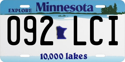 MN license plate 092LCI