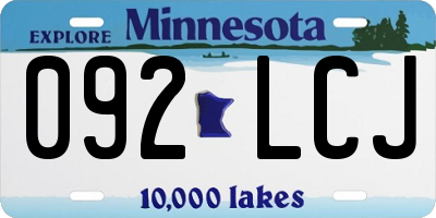 MN license plate 092LCJ