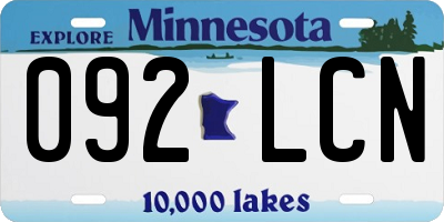 MN license plate 092LCN