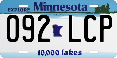 MN license plate 092LCP