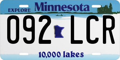 MN license plate 092LCR