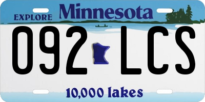 MN license plate 092LCS
