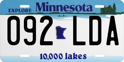 MN license plate 092LDA